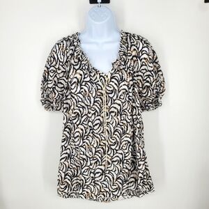 Croft & Barrow Women's Black White Blouse Size 1X Shirt